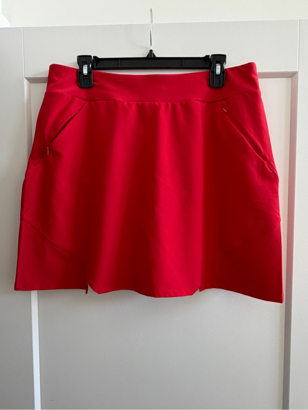 Ladies Golf Skort Size 12 (Tail Brand) Bright Red A-Line Skirt Side Pockets Bx2